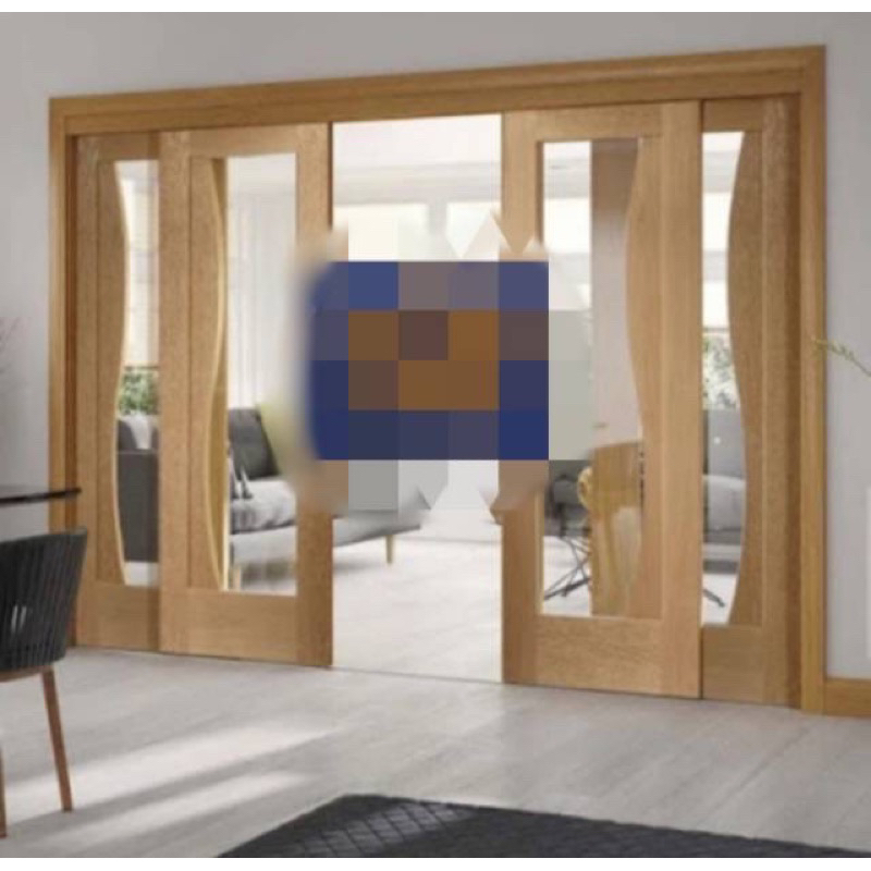 pintu geser kayu jati 4 daun pintu via kargo