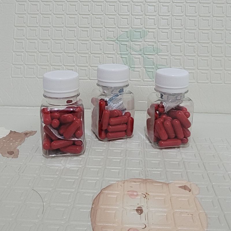 Kapsul Warna Merah Kemasan Polos Botol Isi 30 100%ORIGINAL Pelangsing Alami