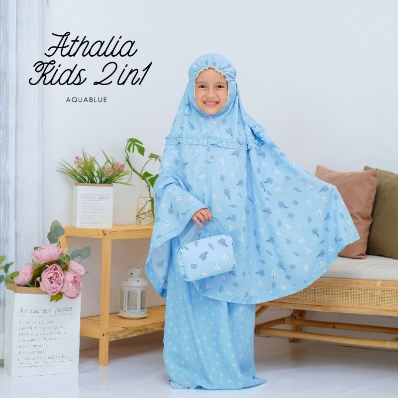 Mukena Anak Resleting Athalia 2in1