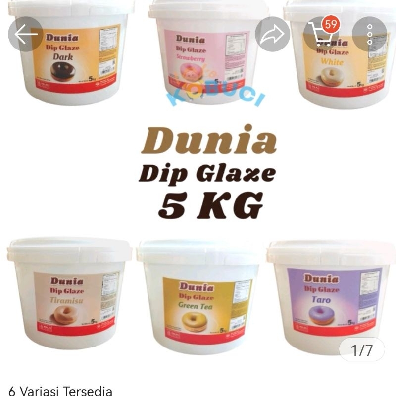 DUNIA DIP GLAZE DIPGLAZE UKURAN EMBER BESAR 5KG 5 KILO KG COCOK UNTUK USAHA BISNIS JUALAN MAKANAN DO