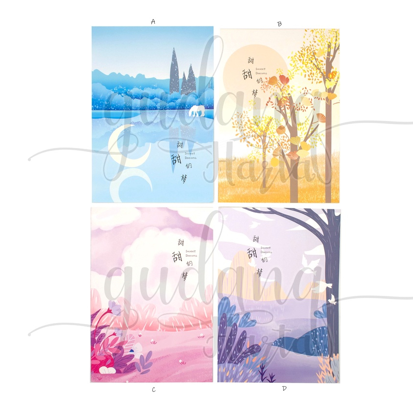 Notebook B5 Sweet Dreams Buu Motif Pemandangan Pohon Indah Notepad GH 308229