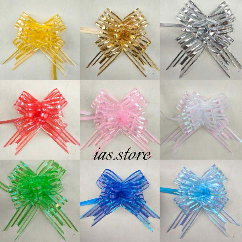 

[isi 10biji] Pita Tarik Organdi salju 32mm | Pita serut | Pita hampers | Pita souvenir | Pita Lebaran