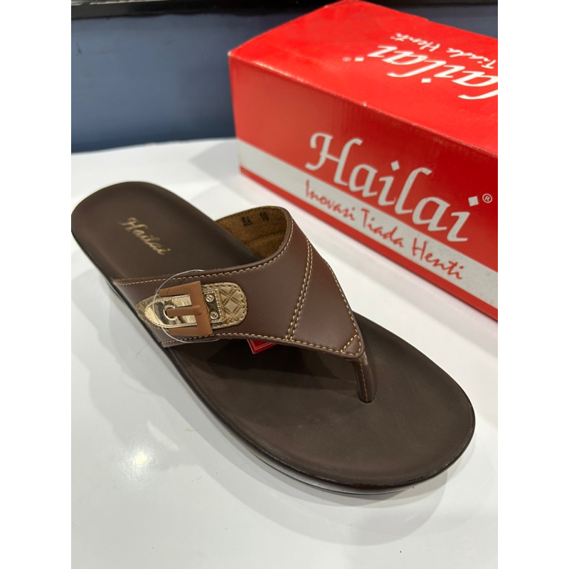 Sandal Jepit Wanita Hailai Coklat Heels 5cm