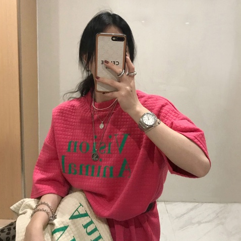 XIAOZHAINV Korean Style Kaos Lengan Pendek Wanita 0730