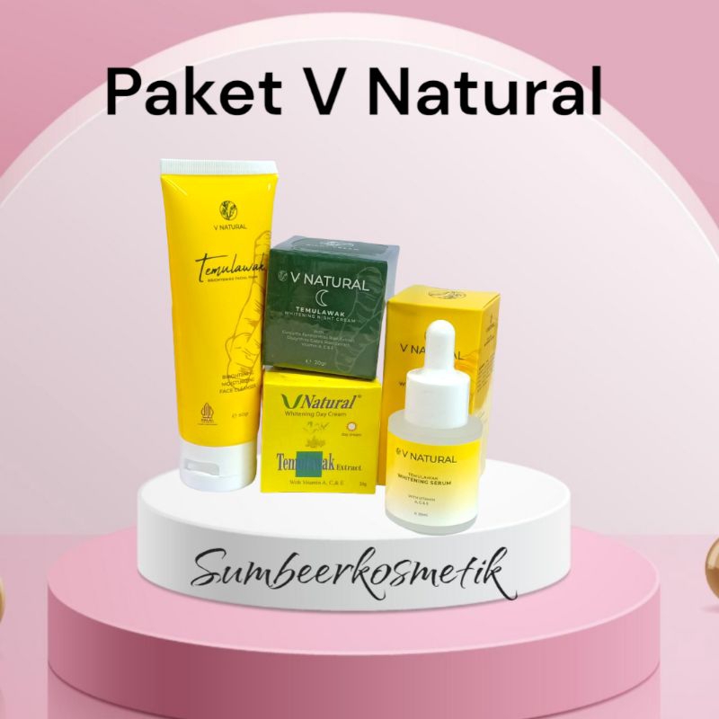 Paket Cream V Natural Temulawak - Series 4in1 Original