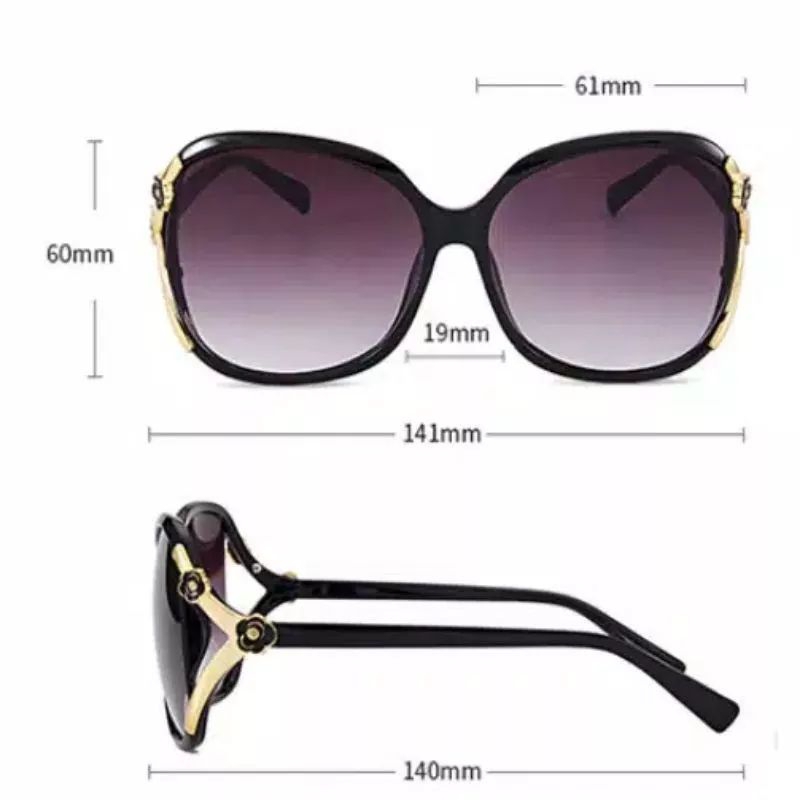 Kacamata Hitam Wanita Retro Vintage Sunglasses Korean Fashion Motif Anti UV Woman