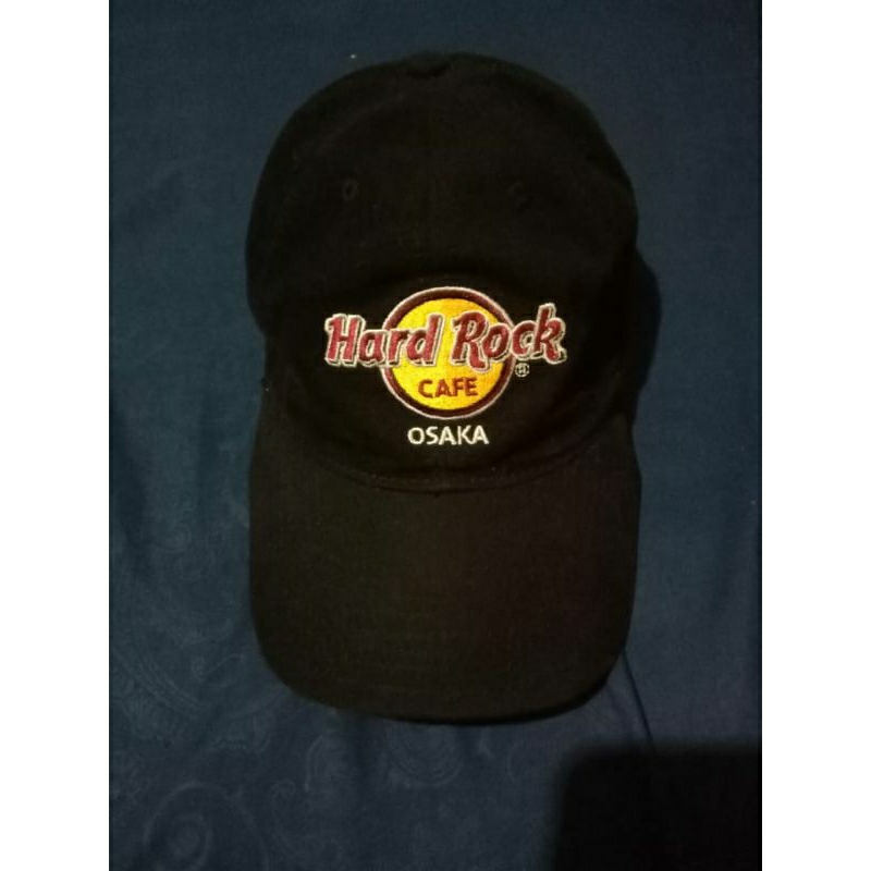 Topi caps hardrock original hitam velcro allsize