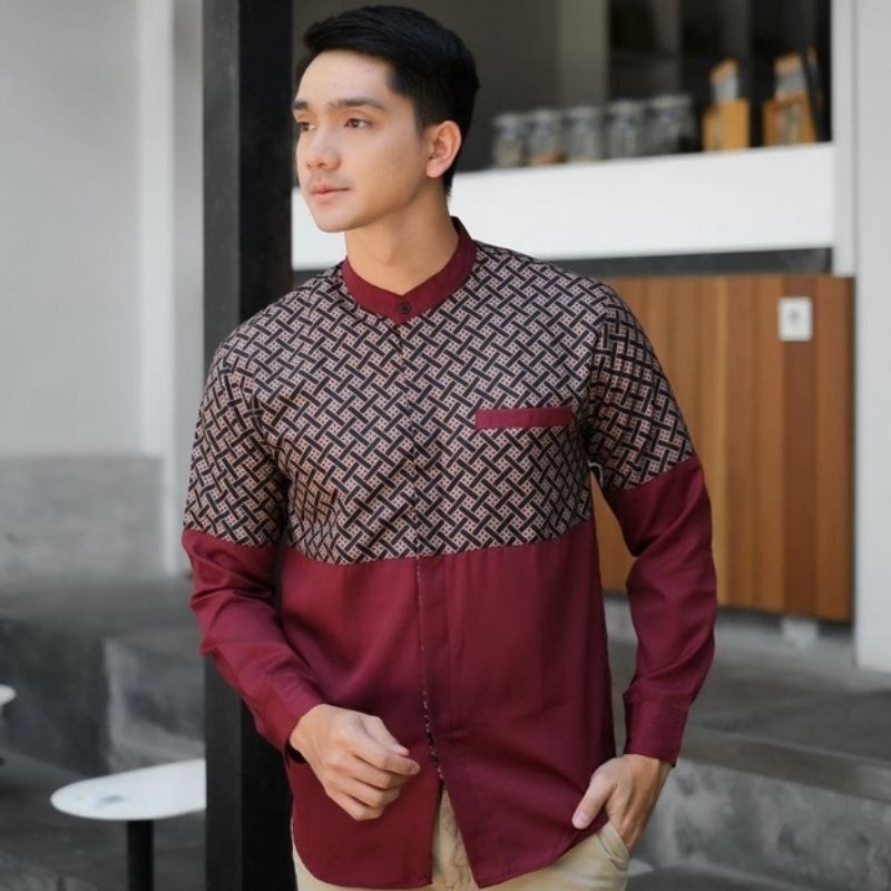 Baju KOKO KURTA KOBATA Lengan Panjang M L XL bahan Toyobo