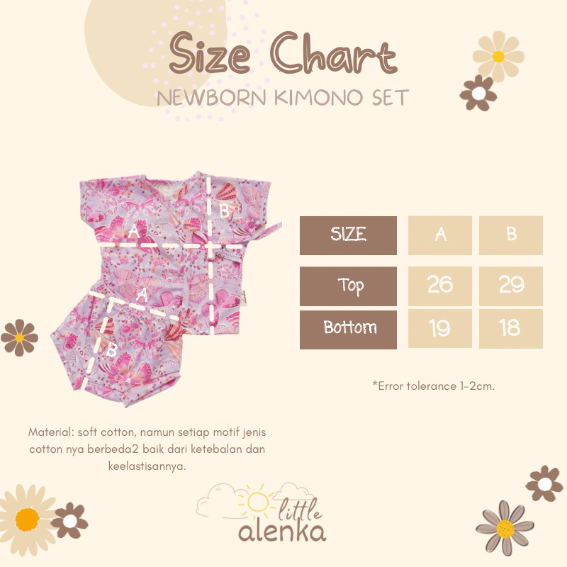 Alenka - Newborn Kimono Set / Setelan Kimono Bayi