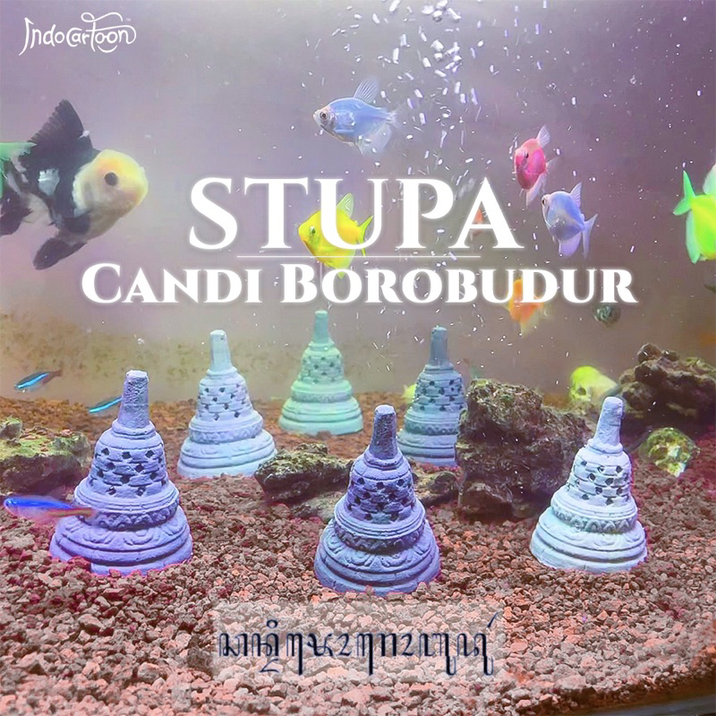 Miniatur Stupa Candi Borobudur / Hiasan Aquarium