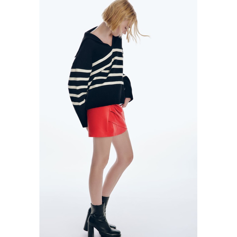 Sweater Knit Zara V Neck Striped