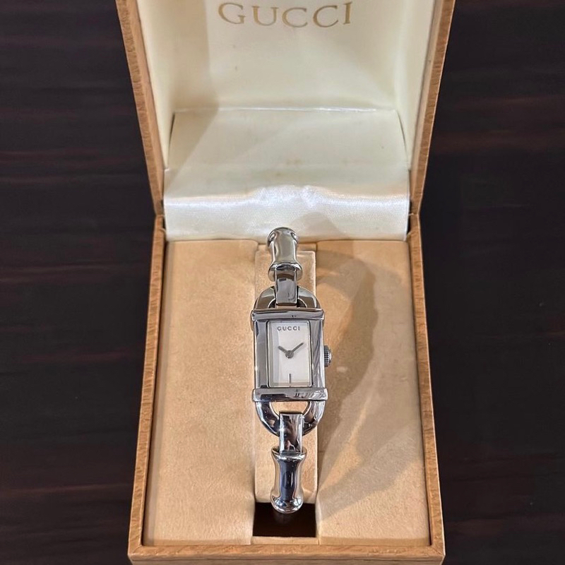 gucci watch bangle silver