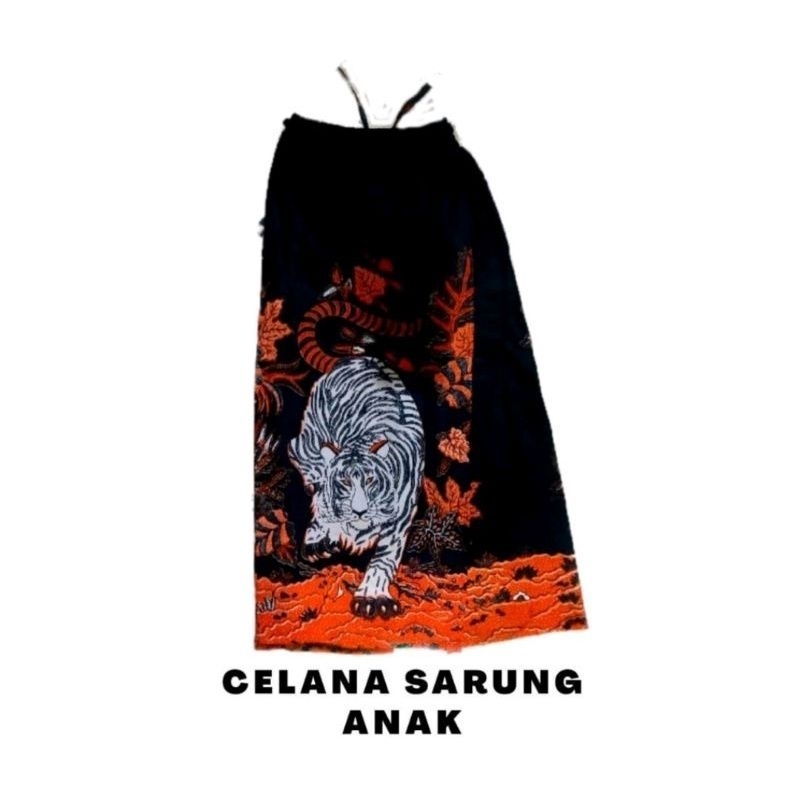 Celana Sarung Instan Anak 7-12th motif macan hitam putih