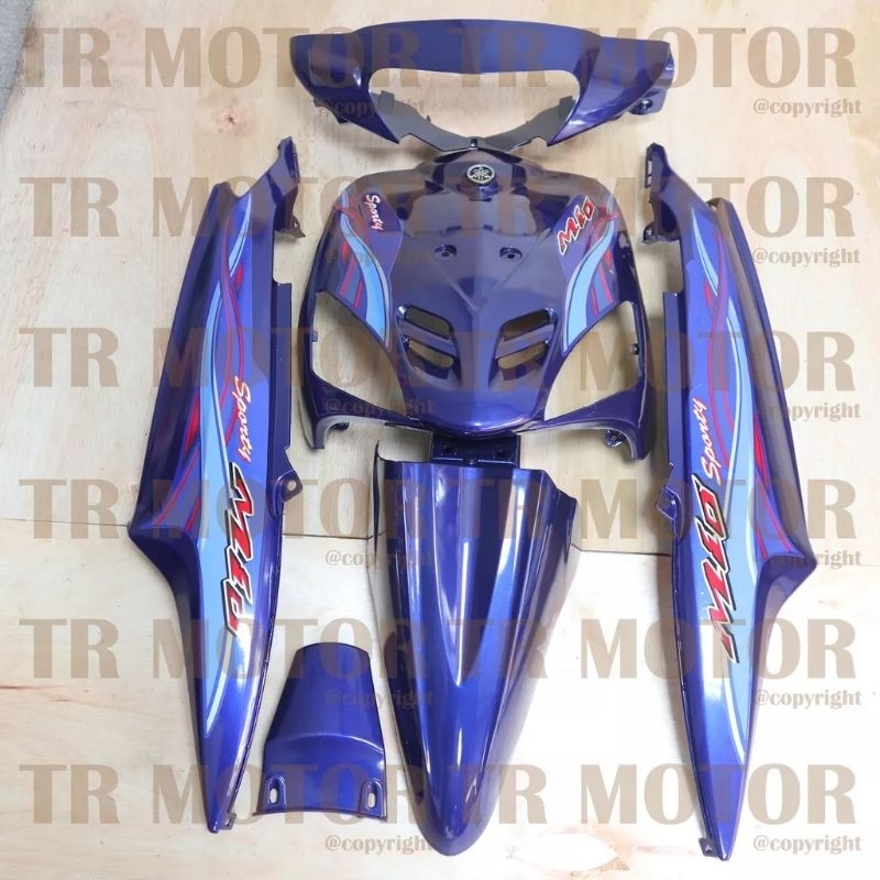 cover body halus full set yamaha mio sporty biru movistar yamaha mio