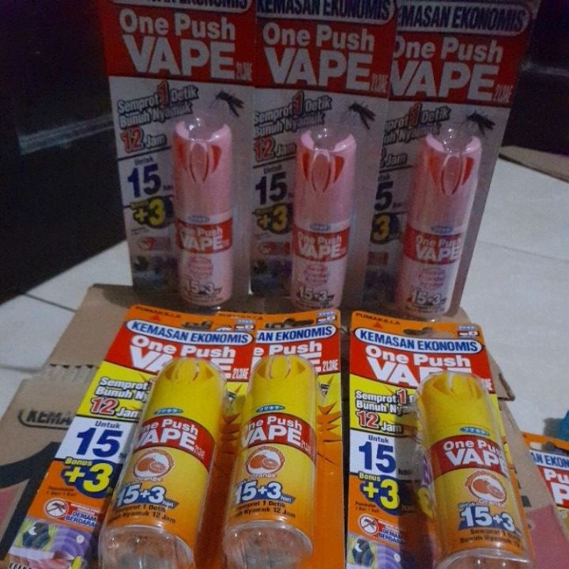 Fumakilla  one push vape 15hari + 3hari oramge dan sweet powder aroma