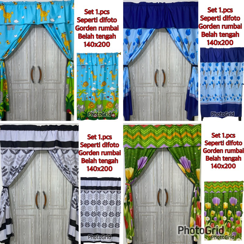 Gorden pintu serut belah tengah 140x200