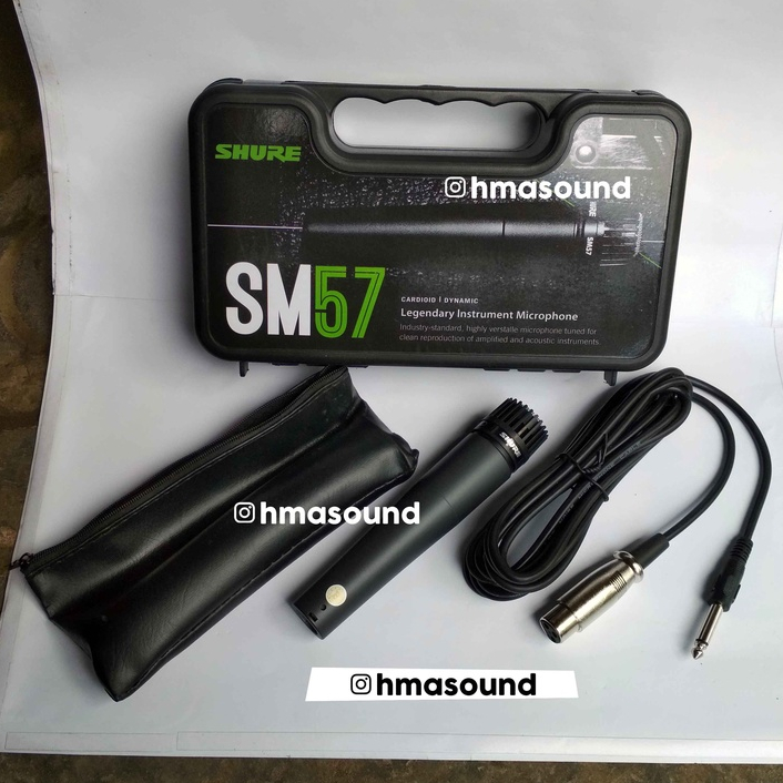 Mic Microphone Kabel Shure SM 57 + Koper