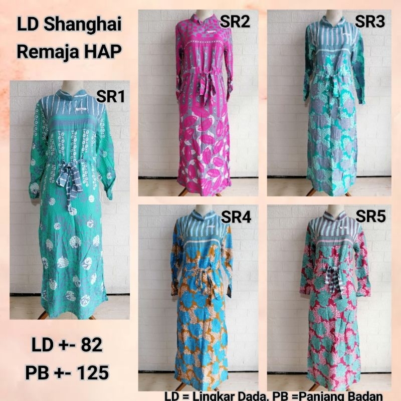 Longdress LD Shanghai Remaja HAP Rijek Sablon Minor LD 82 Adem Busui (Harap Dibaca Sebelum Membeli)