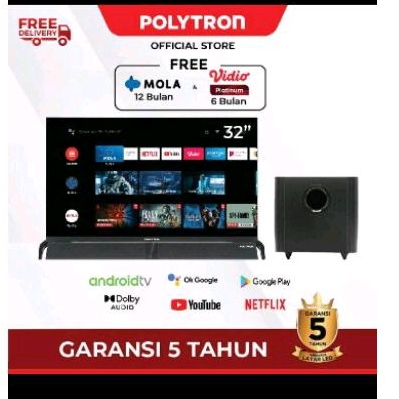 TV POLYTRON 32BAG5959 ANDROID TV 32INCH / 32AG5759/5959 ANDROID TV / 32BG9058 ANDROID GOOGLE TV  32I