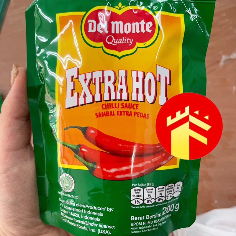 

DELMONTE SAUS SAOS SAMBAL EXTRA HOT 200 GR CHILLI SAUCE SAMBAL SAMBEL EXTRA PEDAS HOT 200 GR