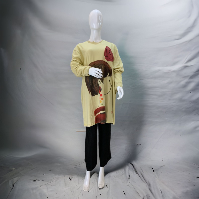 kaos tunik wanita/ tunik kaos premium/ kaos oversize premium/ kaos oversize wanita