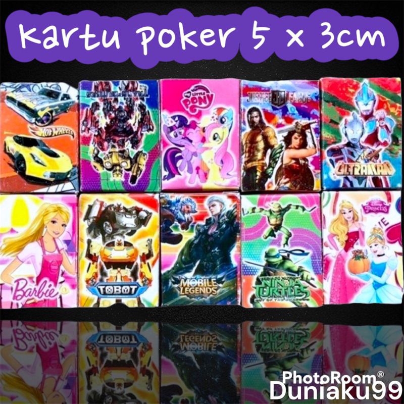 mainan kartu poker mini karakter / mainan kartu remi karakter / mainan anak murah