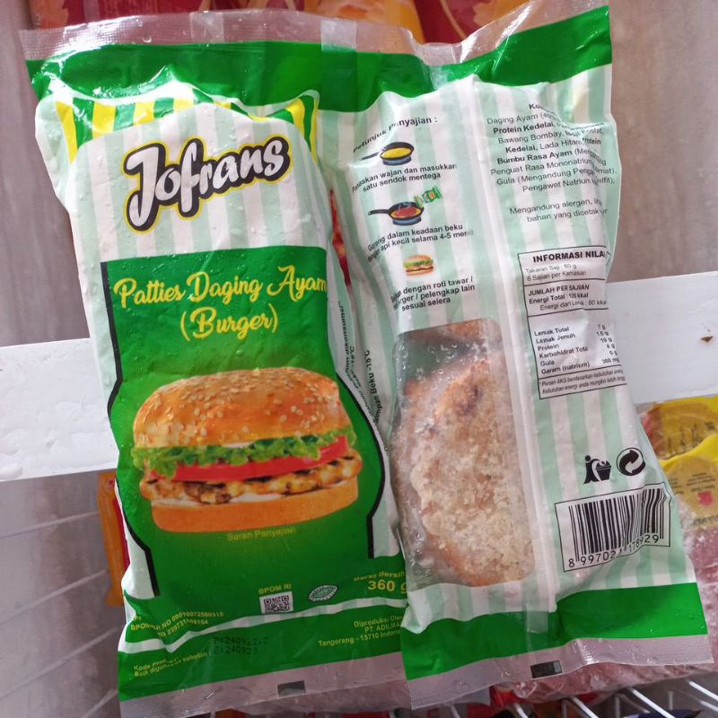 

Jofrans Patties Daging Ayam (Burger) 360g