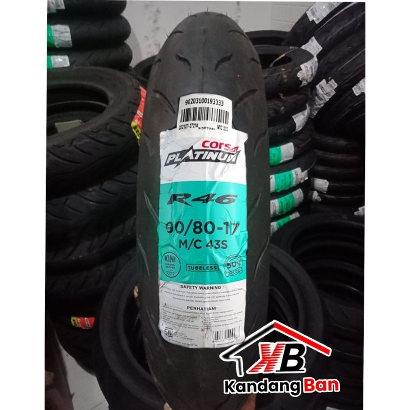 BAN TUBLES SOFT COMPOUND CORSA PLATINUM R46 90/80-17  BAN BARU 100% ORIGINAL FREE PENTIL