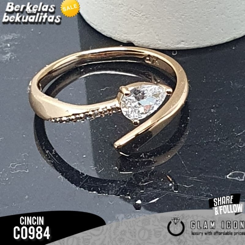 Cincin Wanita Motif Cross Arrow matazircon C0984 CCG