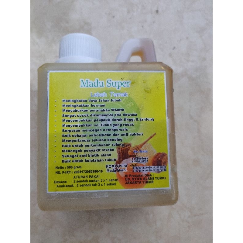 

MADU SUPER/Lebah ternak/100% Madu Herbal Original Narutal Honey/500gram