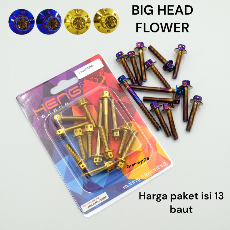 BIG HEAD FLOWER baut PROBOLT cvt mio sporty mio smile by HENG gold dan blue burn