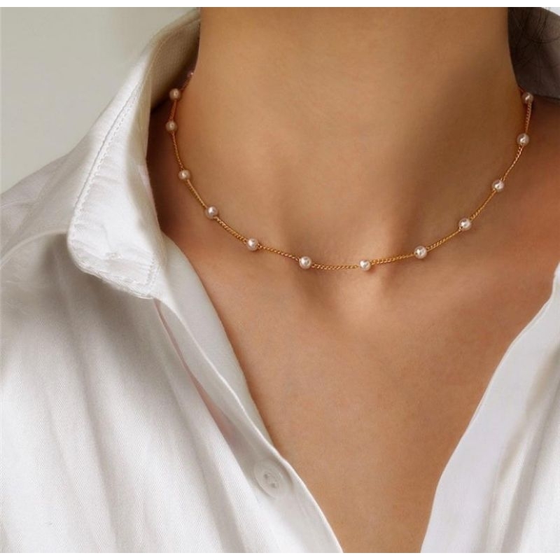 KALUNG CHOKER MOTIF MUTIARA CANTIK PEARL CHOKER NECKLACE KALUNG FASHION