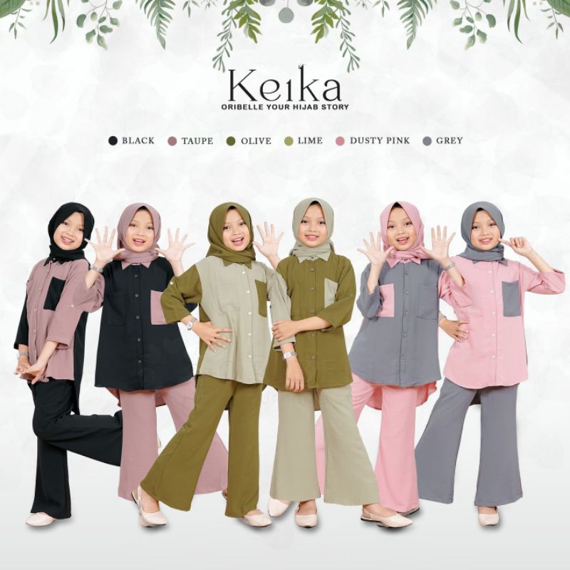 KEIKA SET HIJAB SETELAN REMAJA 10-12 TAHUN/ALEXA SET ANAK CRINKLE AIRFLOW/BAJU ANAK REMAJA KEKINIAN/FAR MOSLEMSTORE