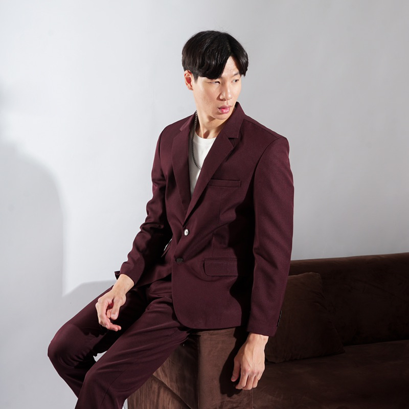 Jas Pria slimfit - maroon