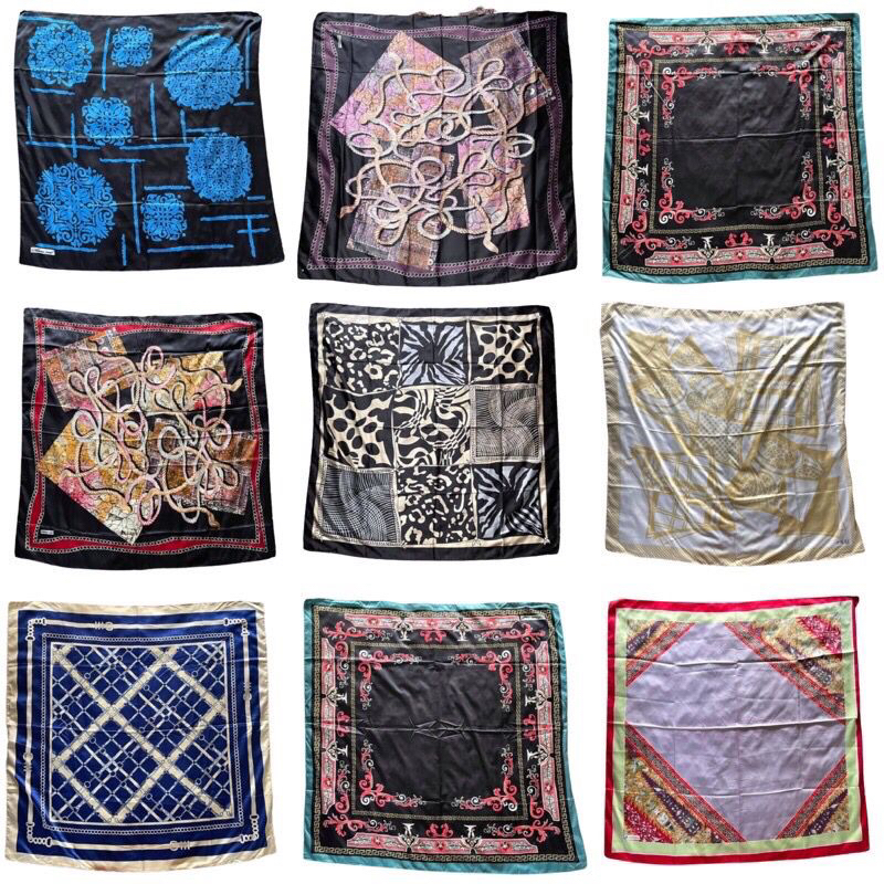 Jilbab Segi Empat/Scarf Bahan Silk - Satin - Paris