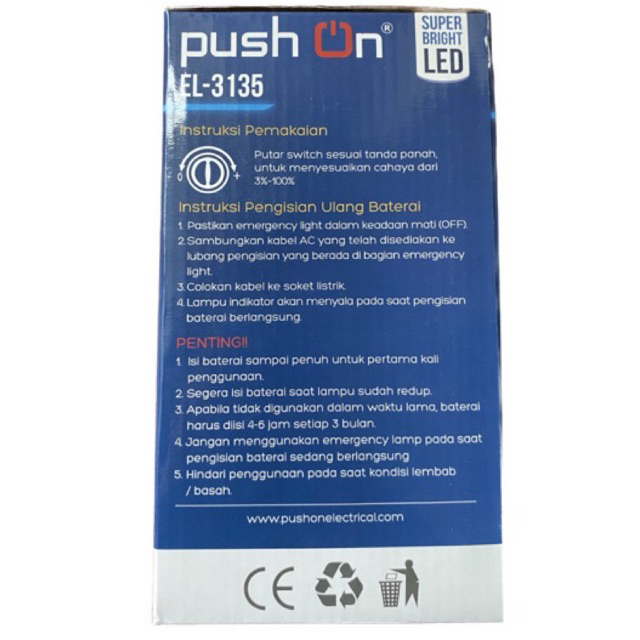 lampu emergency push on hanger daya tahan 20 jam/senter emergency/lampu unik terdapat cantolan