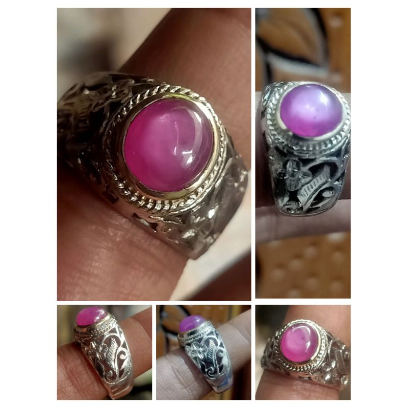 natural Ruby star ring kerawang