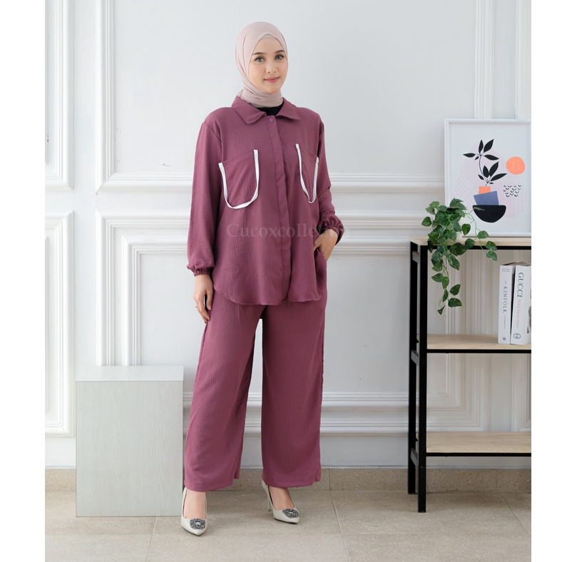 Setelan Wanita Kekinian Fashion Muslim DIJAMIN FOTO ASLI Setelan Tunik dan Celana Set Tunik dan Cela