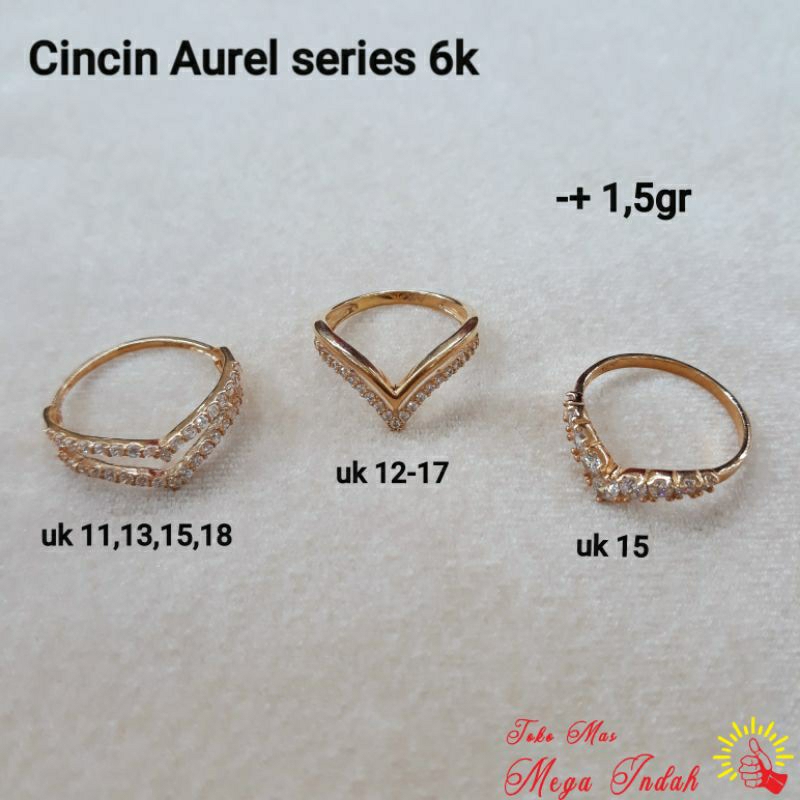 Cincin fashion emas asli kadar 300/1,5graman