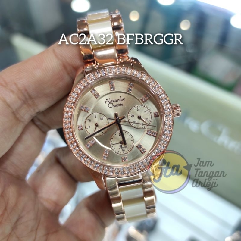 New Alexandre Christie Wanita AC2a32 Cream Jam Tangan Cewek AC 2a32 BFBRGGR