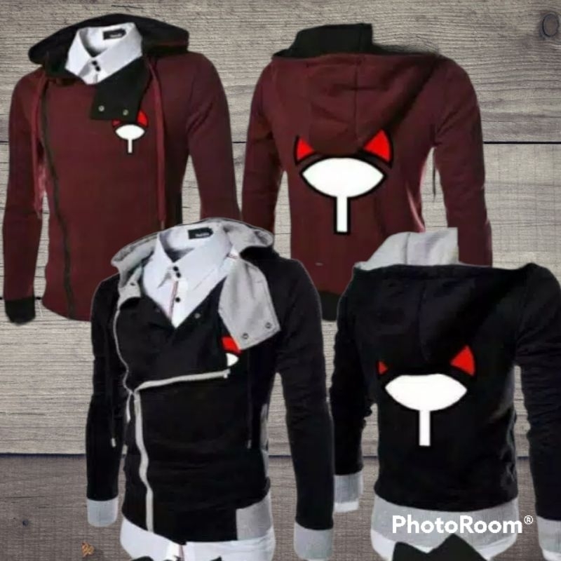 JAKET SWEATER HOODIE COSPLAY PRIA WANITA STYLE HARAKIRI ANIME NARUTO UCHIHA ITACHI UCHIHA SASUKE CAS