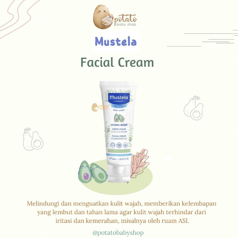 Mustela Hydra Bebe Facial Cream 40ml - Normal Skin Face Cream krim wajah