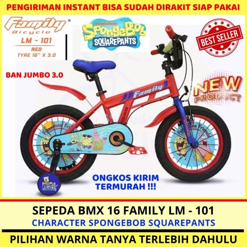 Sepeda Anak Laki Laki BMX 16 Family LM 101 Spongebob Squarepants