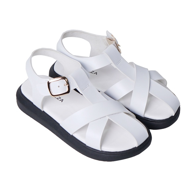 BELLEZA MALL - Wedges Shoes KEITH WHITE | sepatu sandal wanita kekinian model silang tinggi sol 3cm 