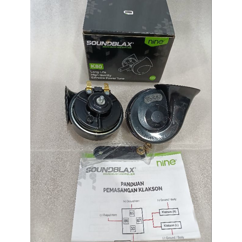 kelakson keong horn motor soundblax nine K-80by 9nine luminos set kanan dan kiri universal nmax aerox pcx vixion cb cbr R15 ninja gsx R15 R25 mio Mio m3 fazzio beat vario scoopy tiger pcx150/160 adv150/160 ninja 250 cbr150 gsx150