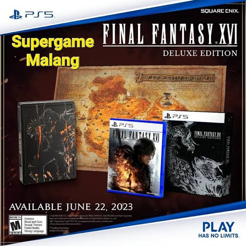 Final Fantasy XVI PS5 FF XVI Deluxe 16 PS 5 Cd Game Gaming Playstation