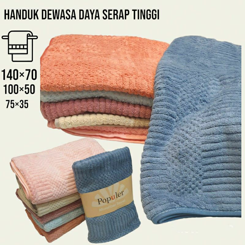 Handuk Mandi Dewasa Besar/Handuk Dewasa Microfiiber Premium Tebal/Handuk Olah Raga/Handuk Daya Serap Tinggi/Handuk Lembut