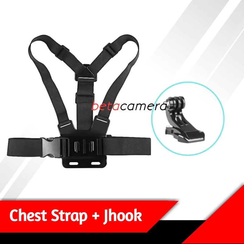 Strap Dada Body Chest Strap Mounting Action Cam + J hook sepeda gunung mancing alat pancing Youtuber