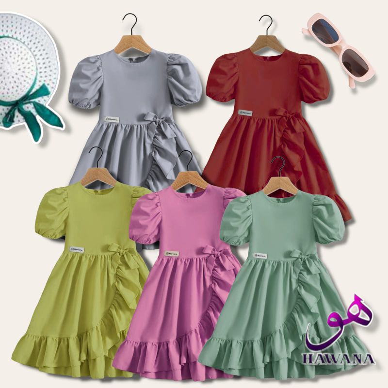 Tania Dress Baju anak Perempuan bahan Toyobo Usia 1-6 THN, Gaun anak Perempuan, Baju anak Viral