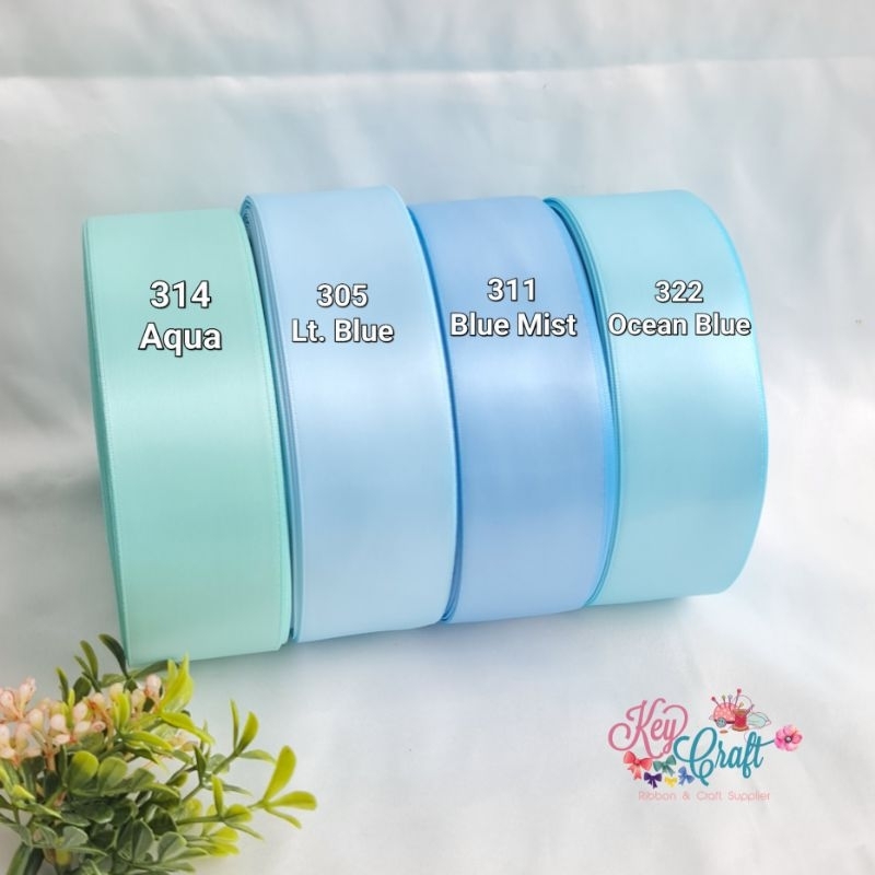 

Pita Satin double side import size 3,8cm gradiasi blue